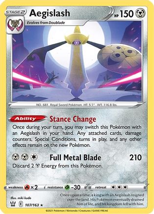 Aegislash (107) (107) 107 - Reverse Holofoil SWSH05 Battle Styles - Holo Rare