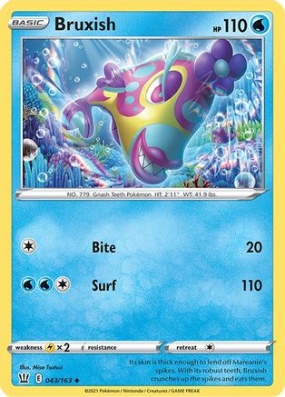 Bruxish 043 - Reverse Holofoil SWSH05 Battle Styles - Uncommon