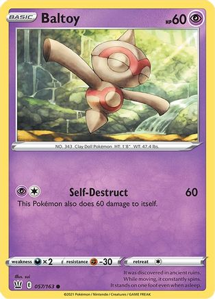 Baltoy 057 - Reverse Holofoil SWSH05 Battle Styles - Common