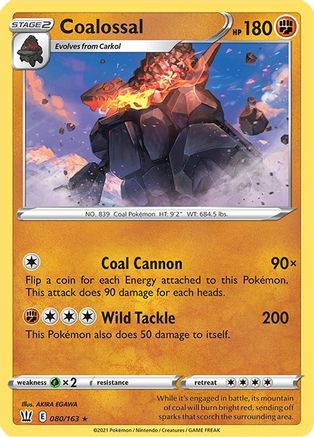 Coalossal 080 - Reverse Holofoil SWSH05 Battle Styles - Holo Rare