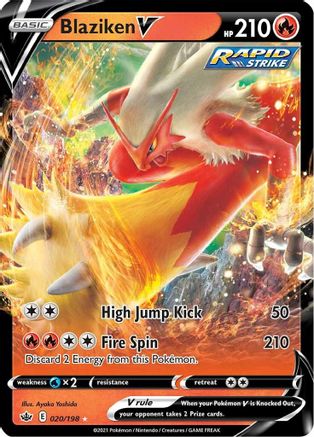 Blaziken V 020 - Holofoil SWSH06 Chilling Reign - Ultra Rare