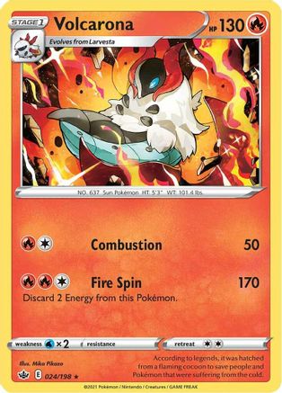Volcarona 024 - Reverse Holofoil SWSH06 Chilling Reign - Rare
