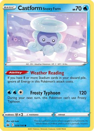 Castform Snowy Form 034 SWSH06 Chilling Reign - Common
