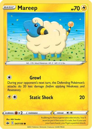 Mareep 047 - Reverse Holofoil SWSH06 Chilling Reign - Common