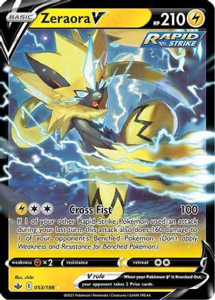 Zeraora V 053 - Holofoil SWSH06 Chilling Reign - Ultra Rare