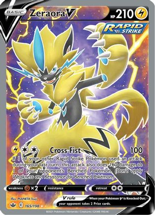 Zeraora V (Full Art) 165 - Holofoil SWSH06 Chilling Reign - Ultra Rare