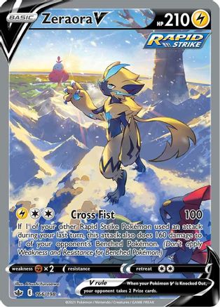 Zeraora V (Alternate Full Art) 166 - Holofoil SWSH06 Chilling Reign - Ultra Rare