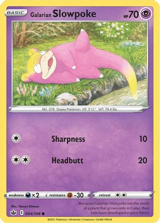 Galarian Slowpoke 054 - Reverse Holofoil SWSH06 Chilling Reign - Common