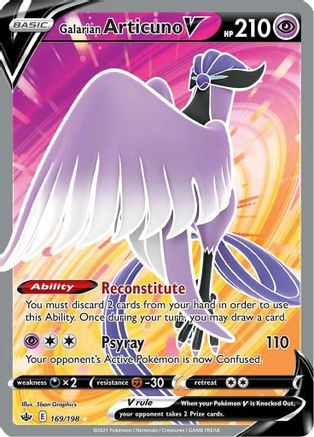 Galarian Articuno V (Full Art) 169 - Holofoil SWSH06 Chilling Reign - Ultra Rare
