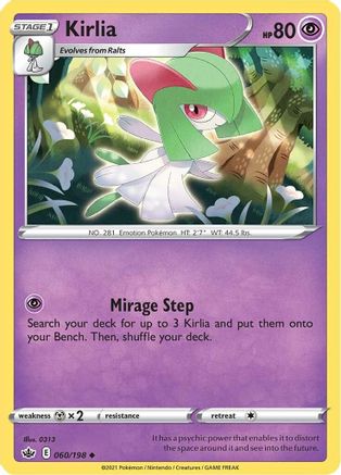 Kirlia 060 - Reverse Holofoil SWSH06 Chilling Reign - Uncommon