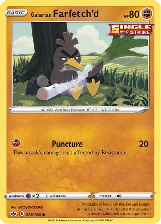 Galarian Farfetch'd 078 SWSH06 Chilling Reign - Common