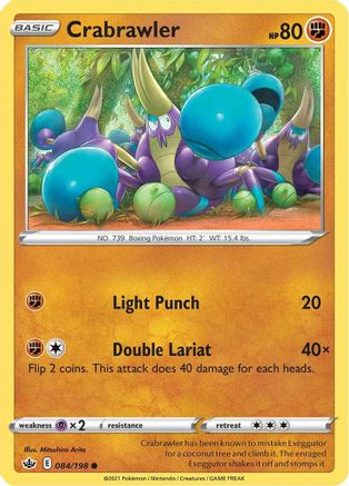 Crabrawler 084 - Reverse Holofoil SWSH06 Chilling Reign - Common