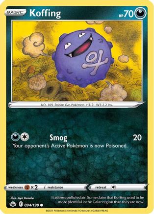 Koffing 094 - Reverse Holofoil SWSH06 Chilling Reign - Common