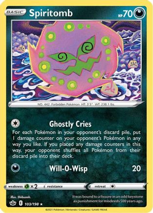 Spiritomb 103 - Reverse Holofoil SWSH06 Chilling Reign - Rare