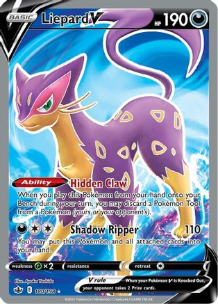 Liepard V (Full Art) 180 - Holofoil SWSH06 Chilling Reign - Ultra Rare