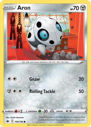 Aron 109 - Reverse Holofoil SWSH06 Chilling Reign - Common