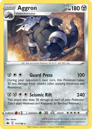 Aggron 111 - Reverse Holofoil SWSH06 Chilling Reign - Rare