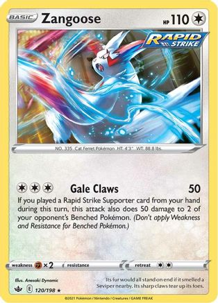 Zangoose 120 SWSH06 Chilling Reign - Rare