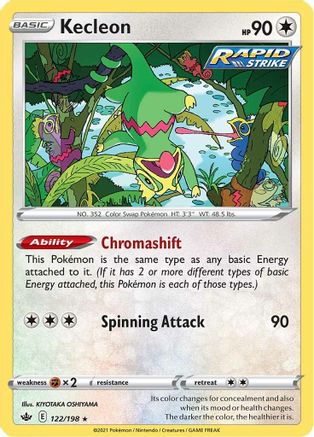 Kecleon 122 - Reverse Holofoil SWSH06 Chilling Reign - Rare