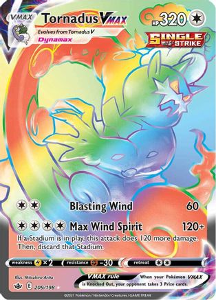 Tornadus VMAX (Secret) 209/198 - Holofoil SWSH06 Chilling Reign - Secret Rare