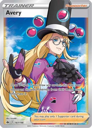 Avery (Full Art) 187 - Holofoil SWSH06 Chilling Reign - Ultra Rare