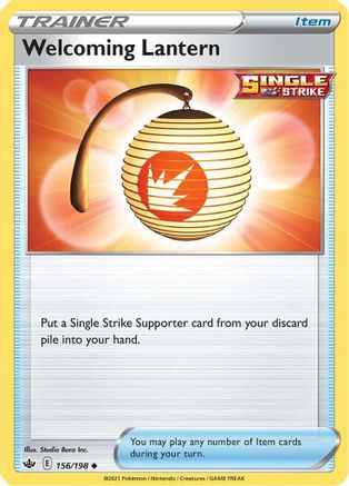 Welcoming Lantern 156 - Reverse Holofoil SWSH06 Chilling Reign - Uncommon