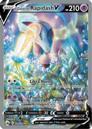 Galarian Rapidash V (Alternate Full Art) 168 - Holofoil SWSH06 Chilling Reign - Ultra Rare