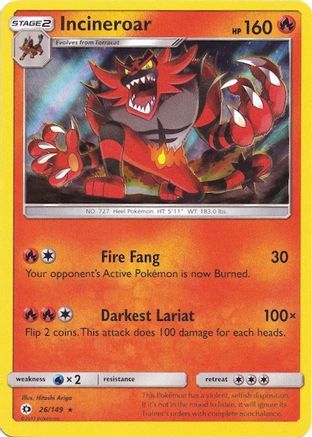 Incineroar (Water Web Holo) 026/149 - Holofoil Miscellaneous Cards & Products - Holo Rare
