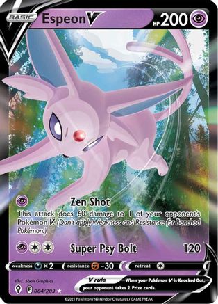 Espeon V 064 - Holofoil SWSH07 Evolving Skies - Ultra Rare