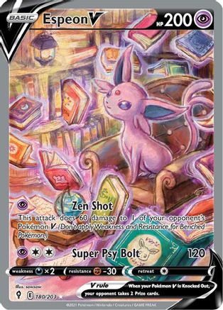 Espeon V (Alternate Full Art) 180 - Holofoil SWSH07 Evolving Skies - Ultra Rare