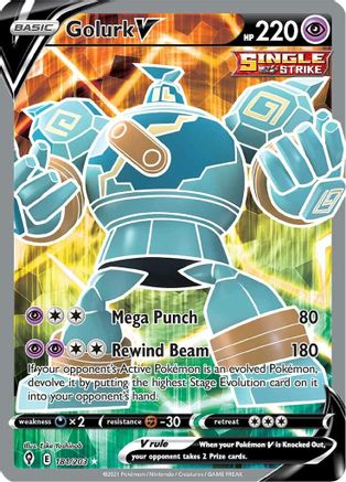Golurk V (Full Art) 181 - Holofoil SWSH07 Evolving Skies - Ultra Rare