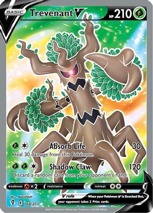 Trevenant V (Full Art) 168 - Holofoil SWSH07 Evolving Skies - Ultra Rare