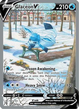Glaceon V (Alternate Full Art) 175 - Holofoil SWSH07 Evolving Skies - Ultra Rare