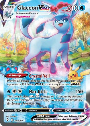 Glaceon VMAX (Alternate Art Secret) 209 - Holofoil SWSH07 Evolving Skies - Secret Rare