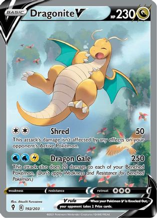 Dragonite V (Alternate Full Art) 192 - Holofoil SWSH07 Evolving Skies - Ultra Rare
