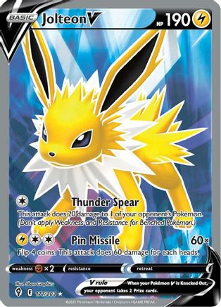 Jolteon V (Full Art) 177 - Holofoil SWSH07 Evolving Skies - Ultra Rare