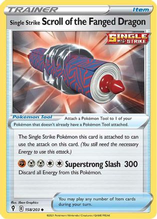 Single Strike Scroll of the Fanged Dragon 158 SWSH07 Evolving Skies - Uncommon