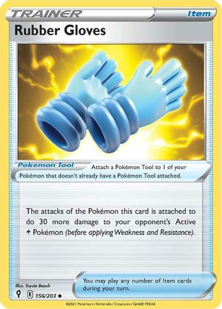 Rubber Gloves 156 - Reverse Holofoil SWSH07 Evolving Skies - Uncommon
