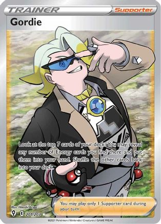 Gordie (Full Art) 201 - Holofoil SWSH07 Evolving Skies - Ultra Rare