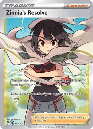 Zinnia's Resolve (Full Art) 203 - Holofoil SWSH07 Evolving Skies - Ultra Rare