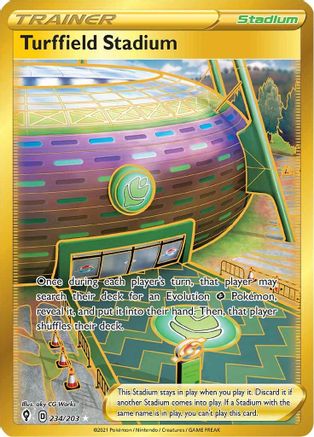 Turffield Stadium (Secret) 234 - Holofoil SWSH07 Evolving Skies - Secret Rare