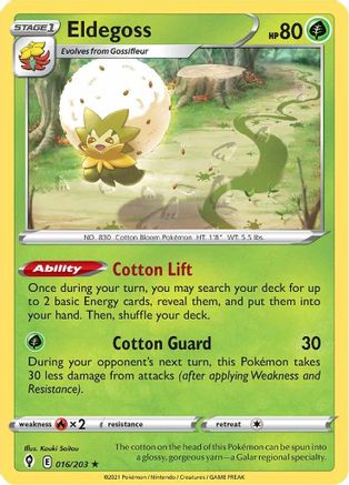 Eldegoss 016 - Holofoil SWSH07 Evolving Skies - Holo Rare
