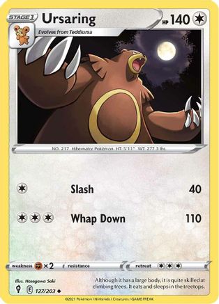 Ursaring 127 - Reverse Holofoil SWSH07 Evolving Skies - Uncommon