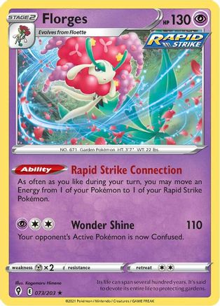 Florges 073 - Reverse Holofoil SWSH07 Evolving Skies - Holo Rare