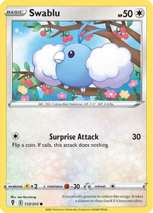 Swablu 132 SWSH07 Evolving Skies - Common