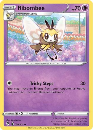 Ribombee 079 - Reverse Holofoil SWSH07 Evolving Skies - Uncommon