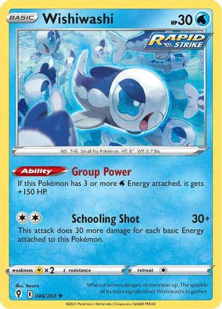 Wishiwashi 046 SWSH07 Evolving Skies - Rare