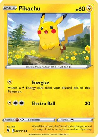 Pikachu 049 SWSH07 Evolving Skies - Common