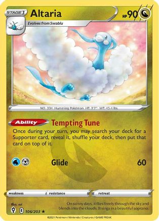 Altaria 106 SWSH07 Evolving Skies - Rare