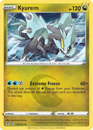 Kyurem 116 - Reverse Holofoil SWSH07 Evolving Skies - Holo Rare